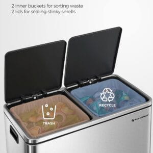 2 x 8 gallon (2 x 30 l) garbage can for kitchen